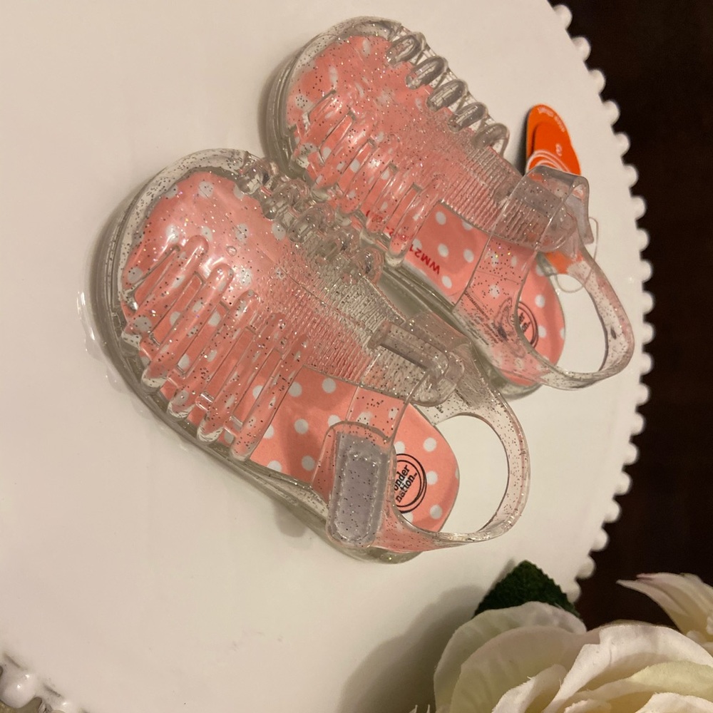 Clear glittered Jelly Sandals for baby girl